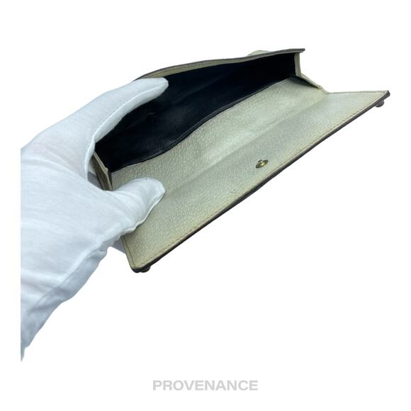 🔴 Gucci GG Canvas Long Wallet - White with Web - Picture 6 of 8